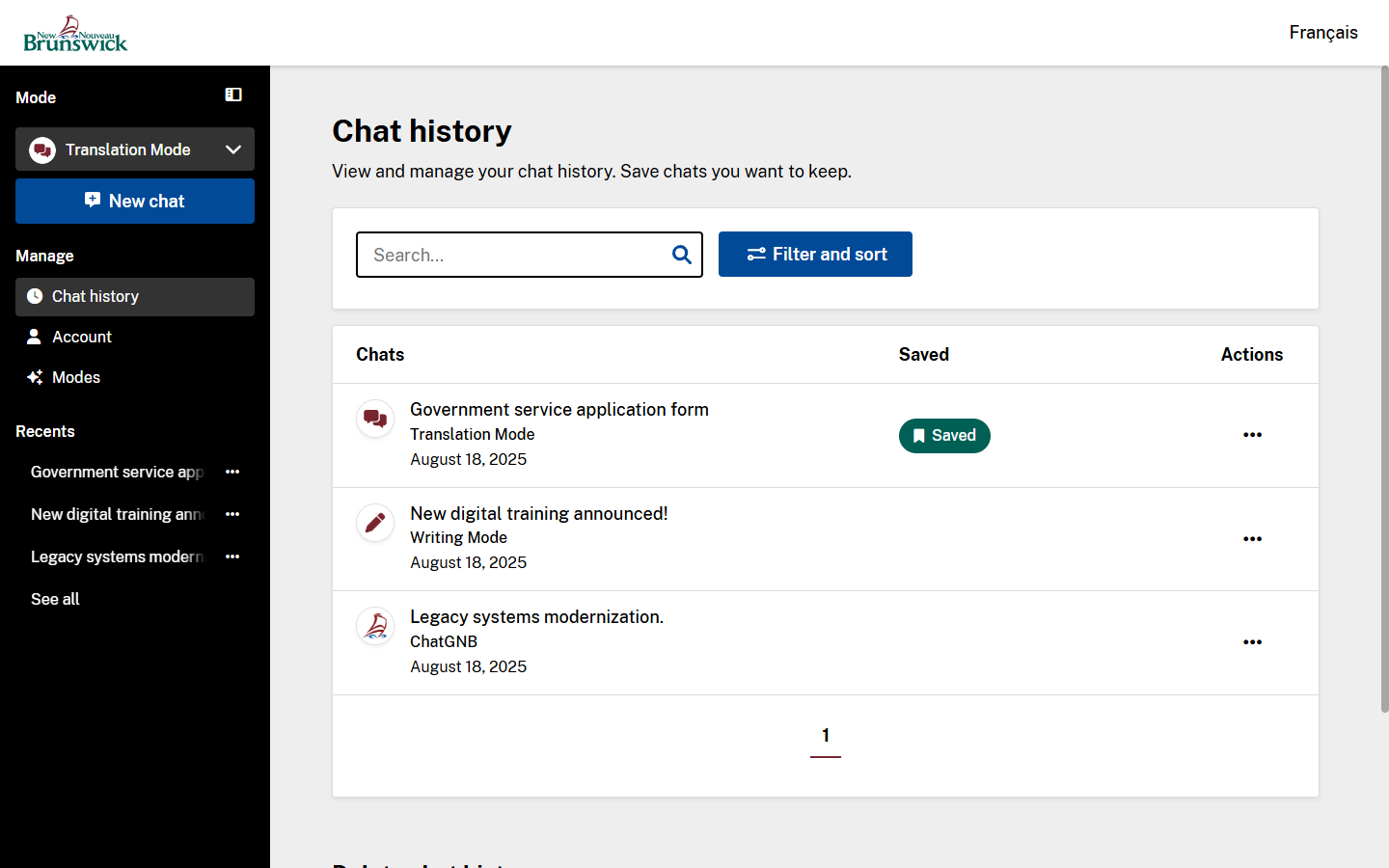 Open chat history
