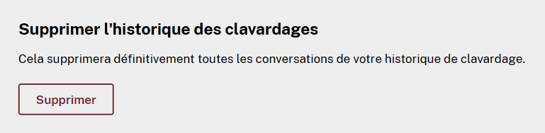 Supprimer l’historique des clavardages